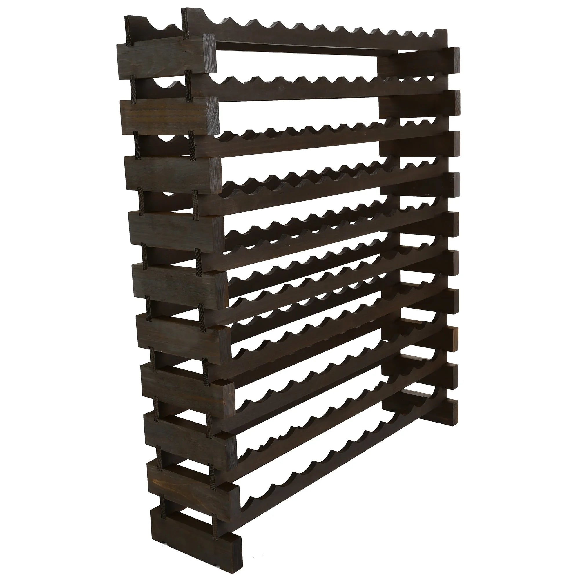 Dark Stain Variant Modularack 120 Wine Bottle Capacity Wine Shelf