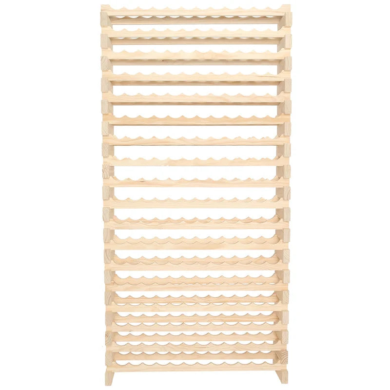 Natural Pine Variant Modularack 216 Wine Bottle Capacity Wine Shelf