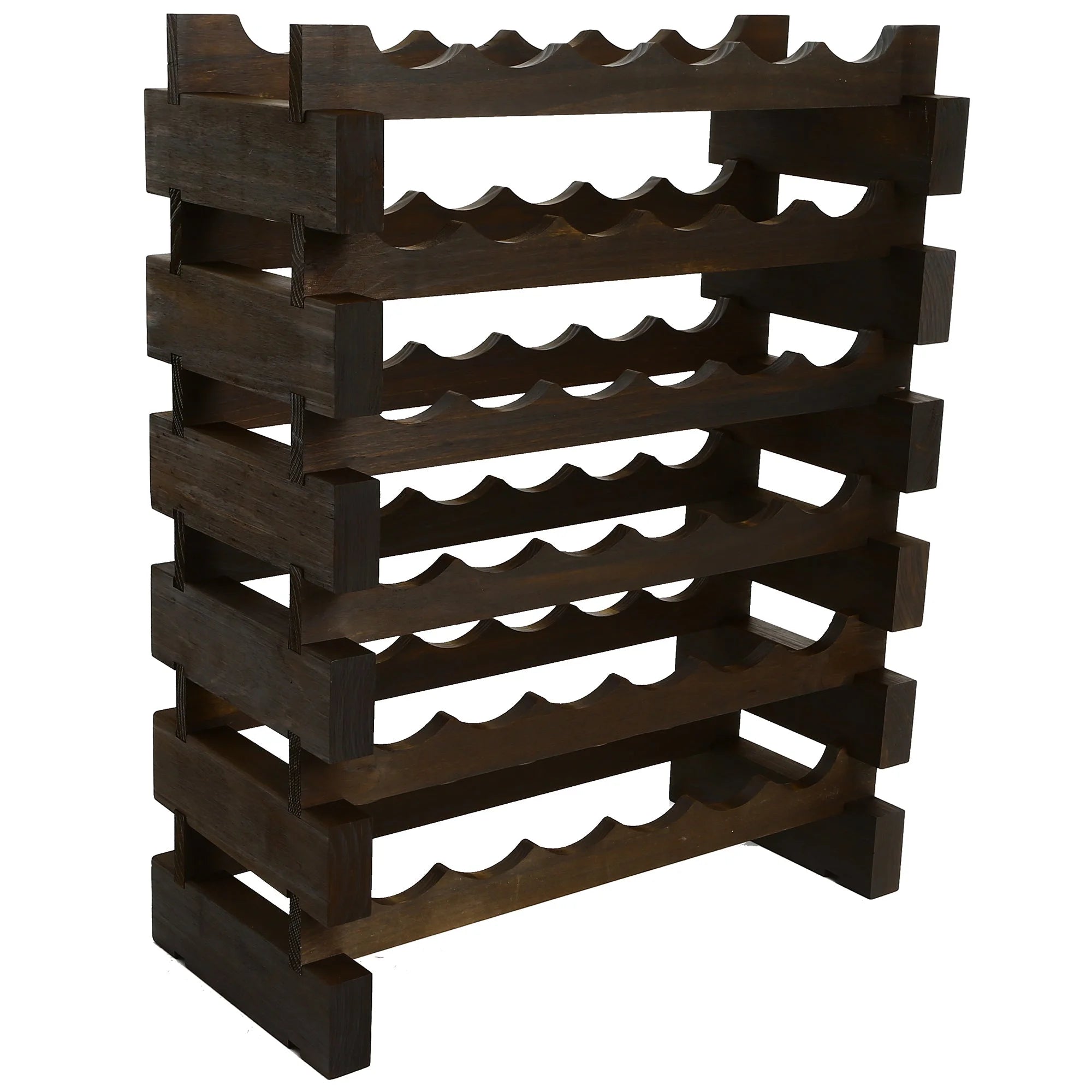 Dark Stain Modularack Wide 36 Bottle Capacity Wine Rack