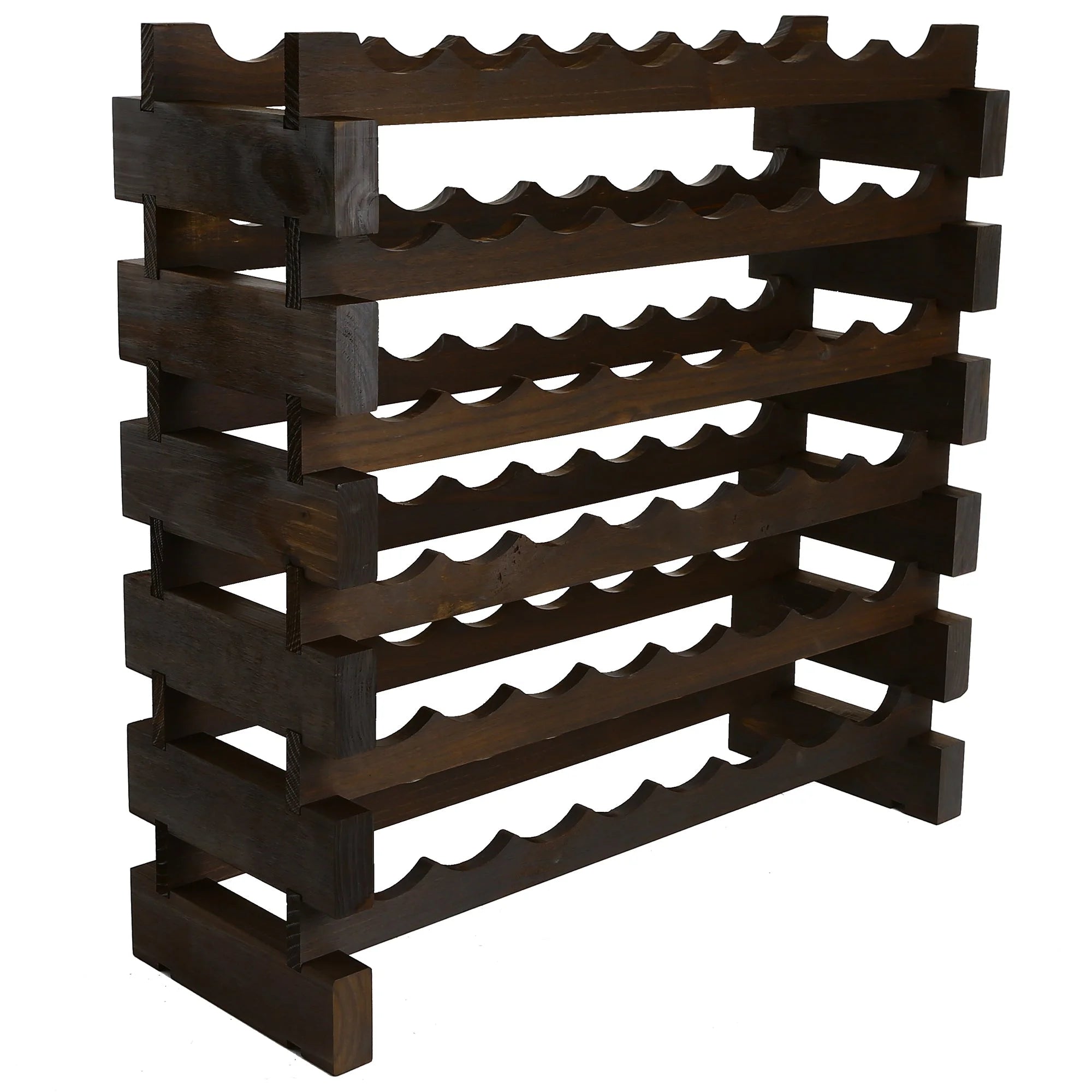 Dark Stain Modularack Wide 8-bottle 6-Layer Wine Rack