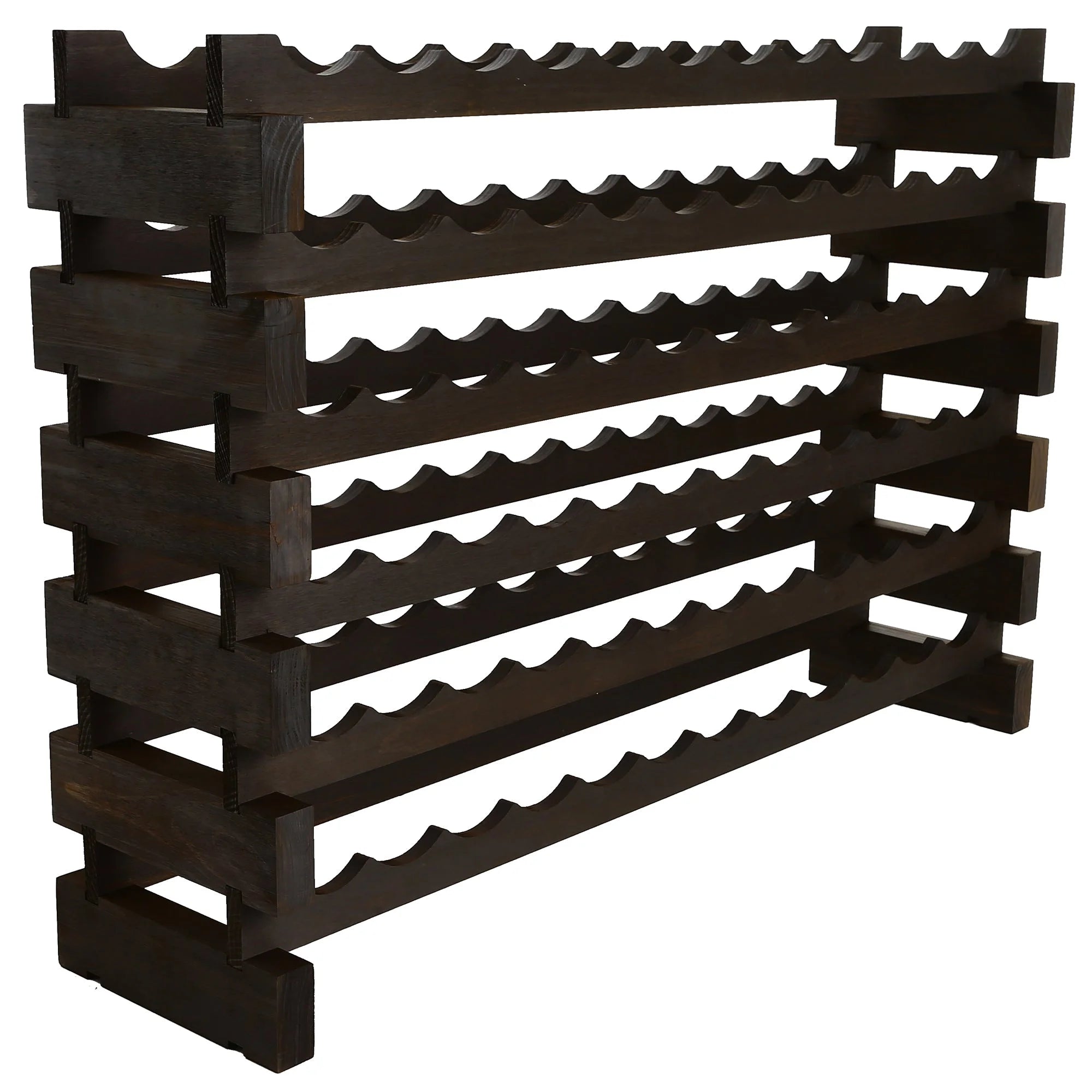 Dark Stain Modularack Wide 12 Bottle 6 Layer Wine Rack
