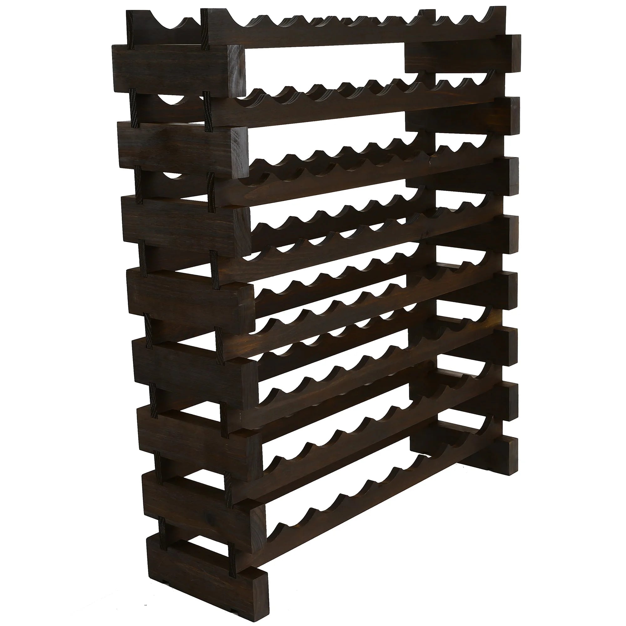 Dark Stain Variant Modularack 72 Wine Bottle Capacity Wine Shelf
