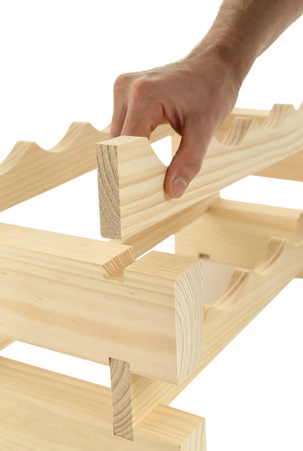 Hand Stacking 2-Layer Natural Pine Wood Wine Rack