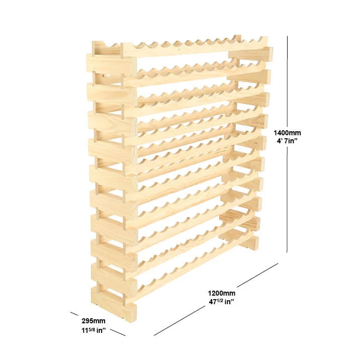 Measurement of 120-Bottle Modular Wine Shelf by Modularack