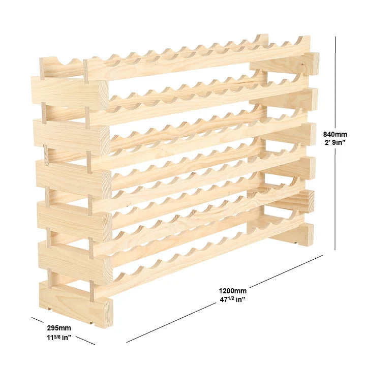 Measurement of 72-Bottle Wide Modular Wine Rack by Modularack