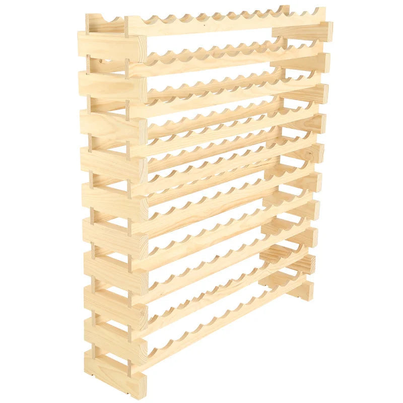 120-Bottle Capacity Modular Natural Pine Wine Shelf by Modularack