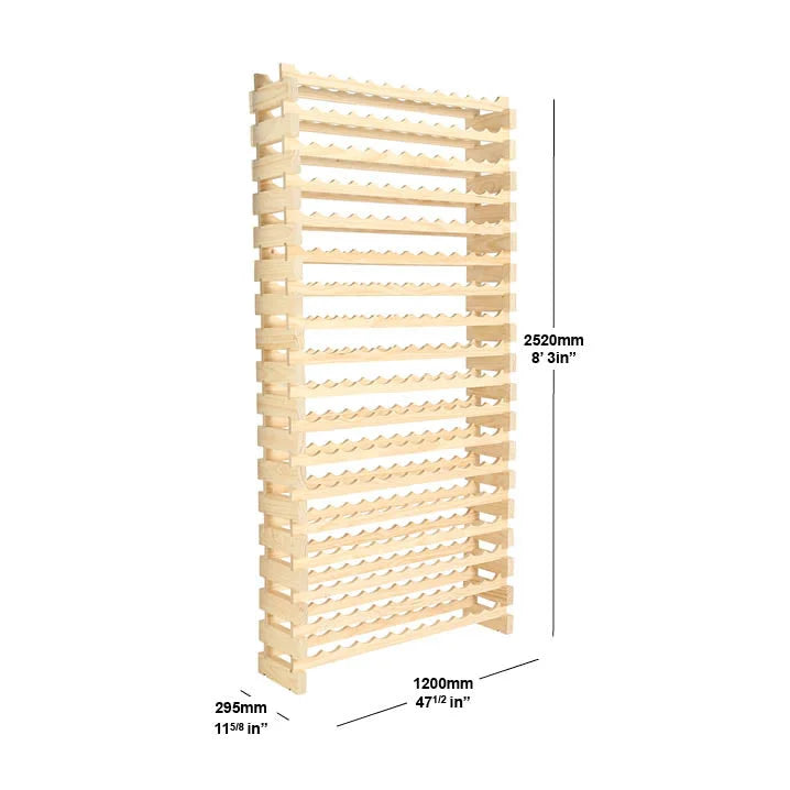 Measurement of 216-Bottle Modular Wine Shelf by Modularack