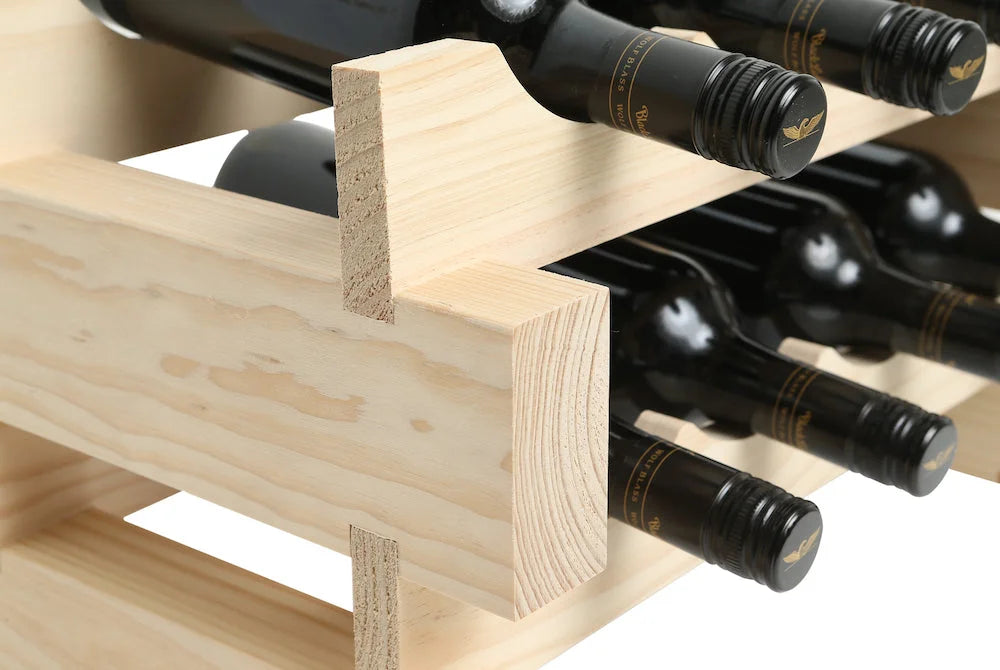 Close-up View of the Assembly Process of a Wide Wine Rack by Modularack